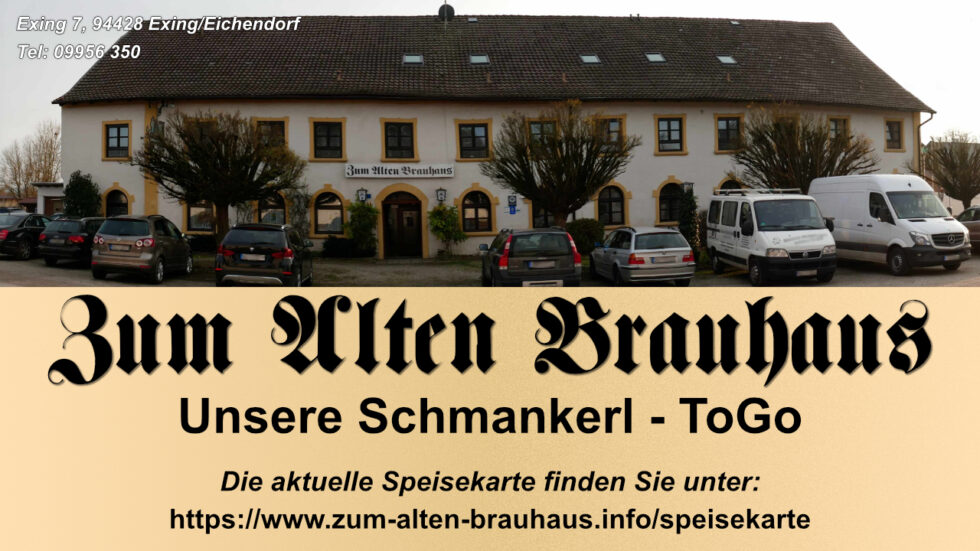 Speisekarte Zum Alten Brauhaus Exing Eichendorf